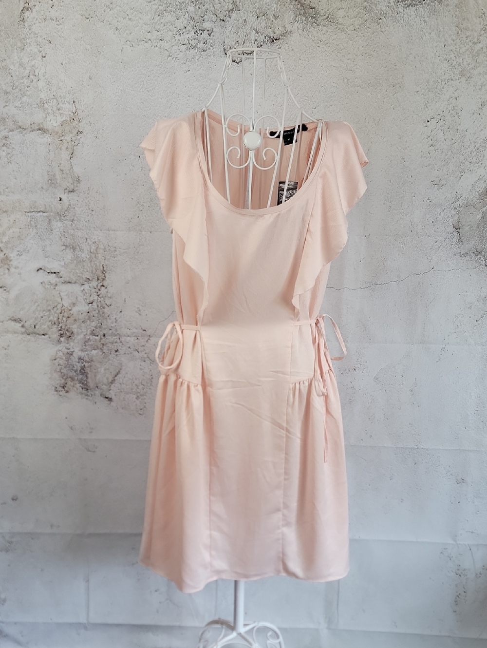 French Connection Mini Soft Pink Draped Cap Sleeve Women's Dress Size M  NWT